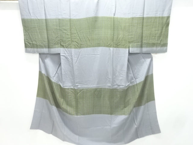 アンティーク　格子模様男物長襦袢